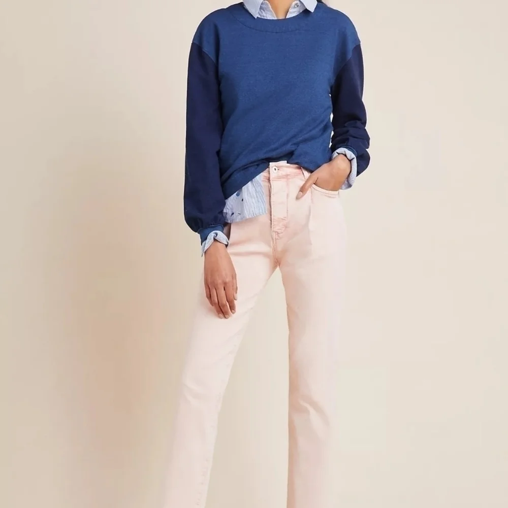 PILCRO Ultra High-Rise Acid Wash Pink  Straight Jeans